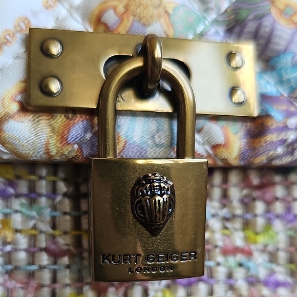 Kurt Geiger Mixed Media Tweed And Satin Shoulder Bag NWT - Picture 9 of 11